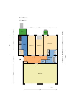 Floorplan - Rochussenstraat 129A, 3015 EJ Rotterdam